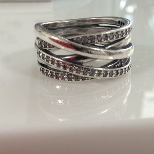 Authentic Pandora Entwined Silver Ring